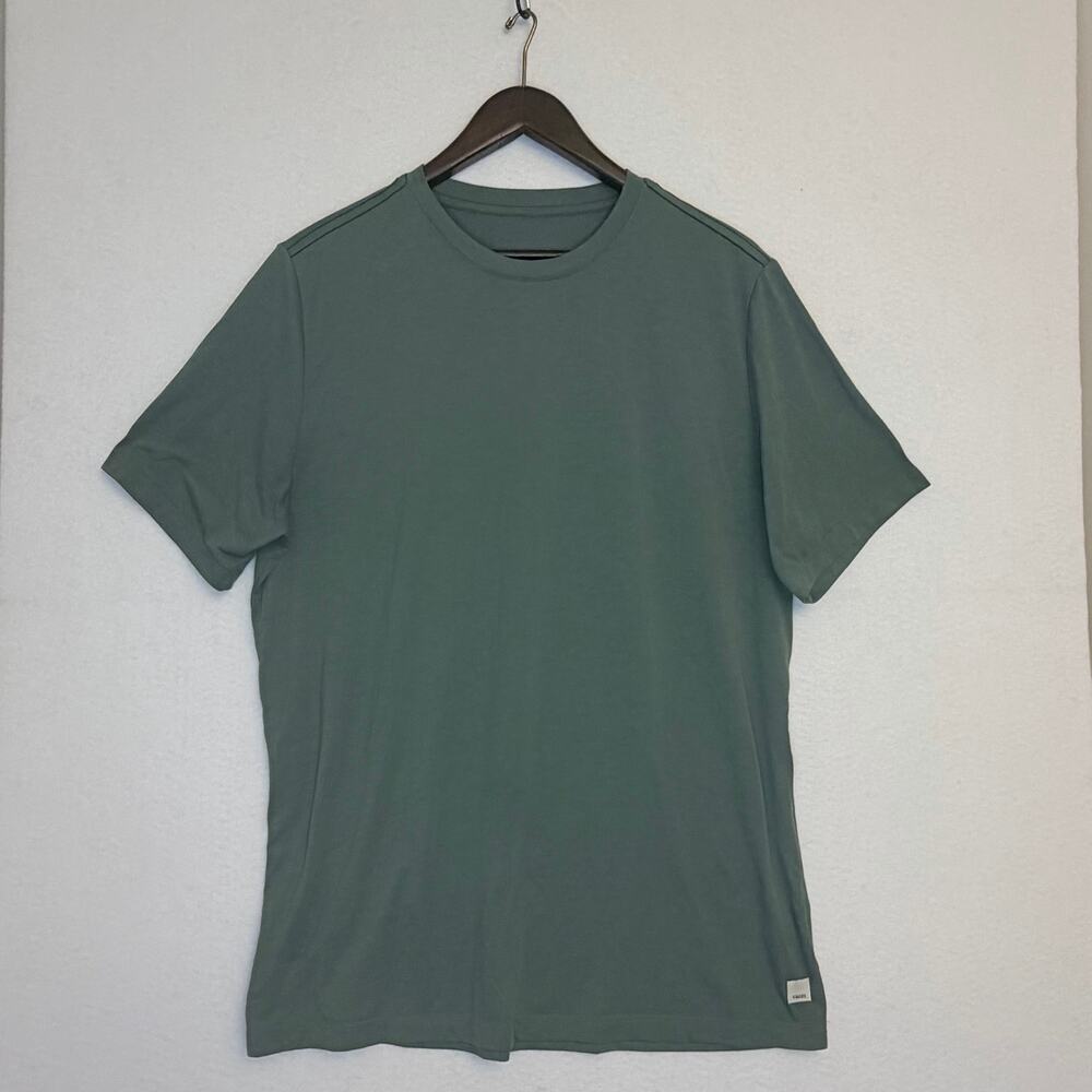 Vuori Mens L Current Tech Tee Green Performance Stretch Shirt V195